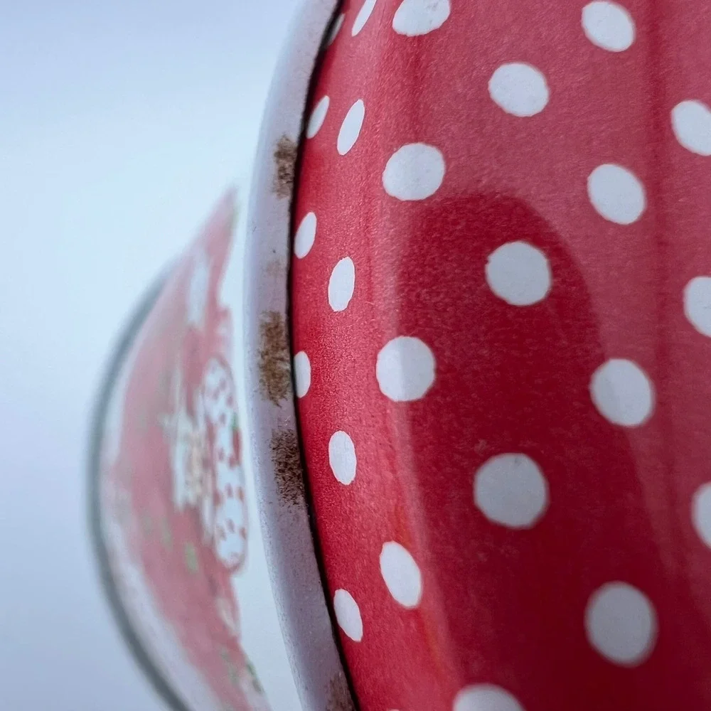 Vintage Strawberry Shortcake Tin 1980s American Greetings Polka Dot Lid